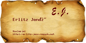 Erlitz Jenő névjegykártya
