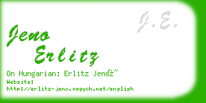 jeno erlitz business card